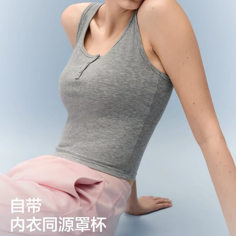 【加拿大直送】 蕉内 涼皮501Cool Pro亨利領帶胸墊背心 珍珠白 M碼 氨基酸自帶杯 修身透氣 大U背美胸辣妹肌底衣 4