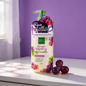 泰国BABYBRIGHT 葡萄覆盆子身体沐浴露 温和清洁滋润保湿沐浴乳 450ml