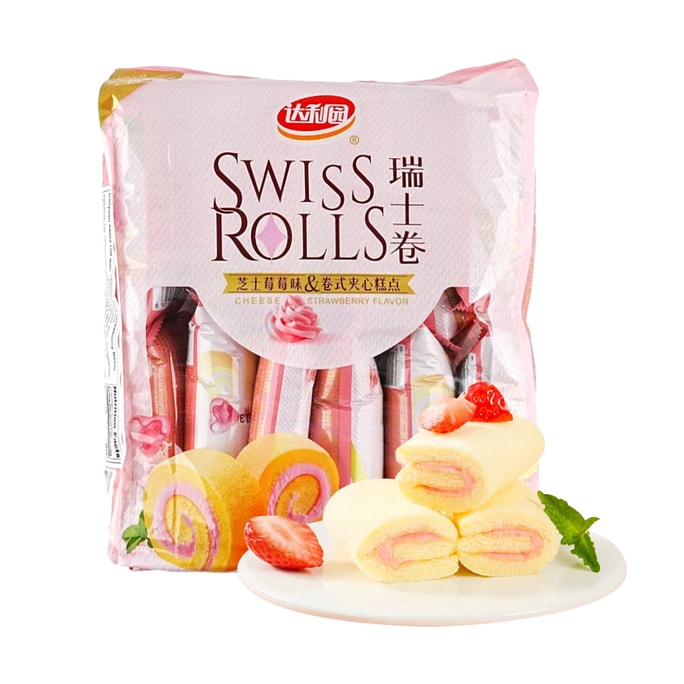 Swiss Roll with Cheese and Strawberry Flavor,7.61 oz