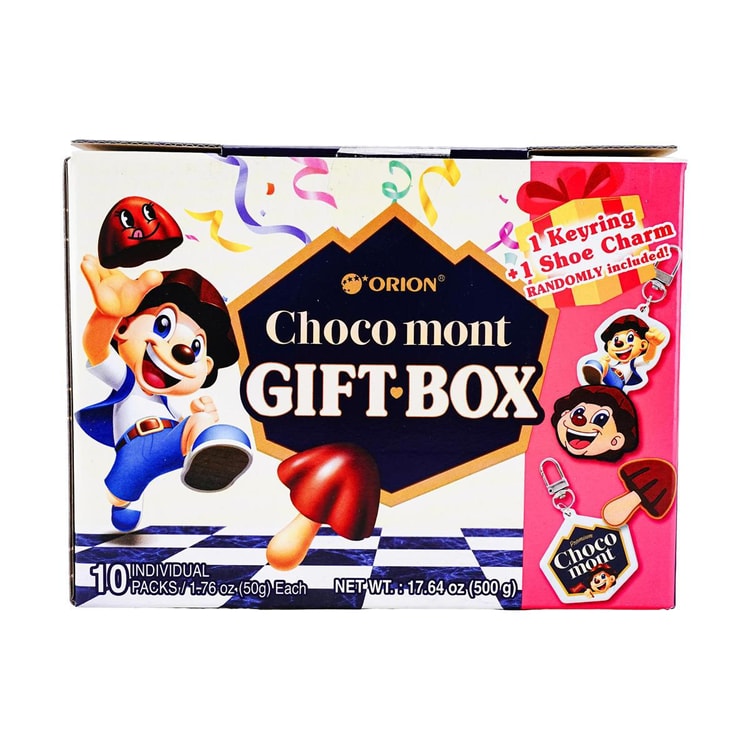 ORION Choco Mont Gift Box 1.76 oz*10packs (1 keyring, 1 shoe charm