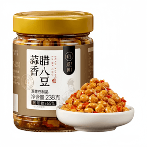 【中国直邮】 璞匠 蒜香腊八豆湖南特产微辣黄豆酱下饭菜238g*1瓶