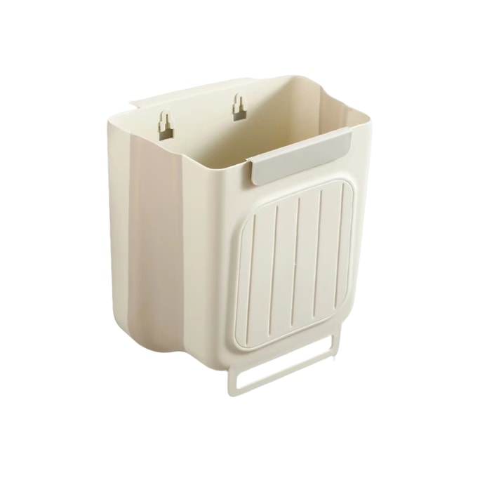 Wall-mounted kitchen trash can, medium size, milk white 6L [thickened and foldable wall-mounted] 1 piece