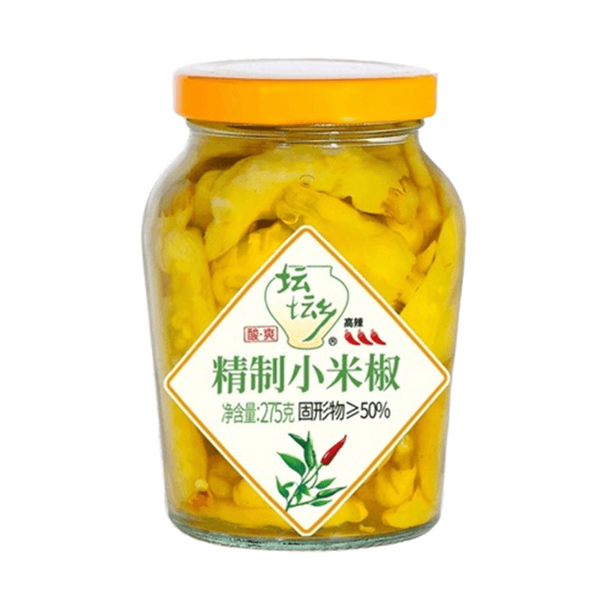 【中国直邮】 坛坛乡 精制小米辣 泡辣椒小米椒香辣野山椒自制凤爪调料275g/瓶