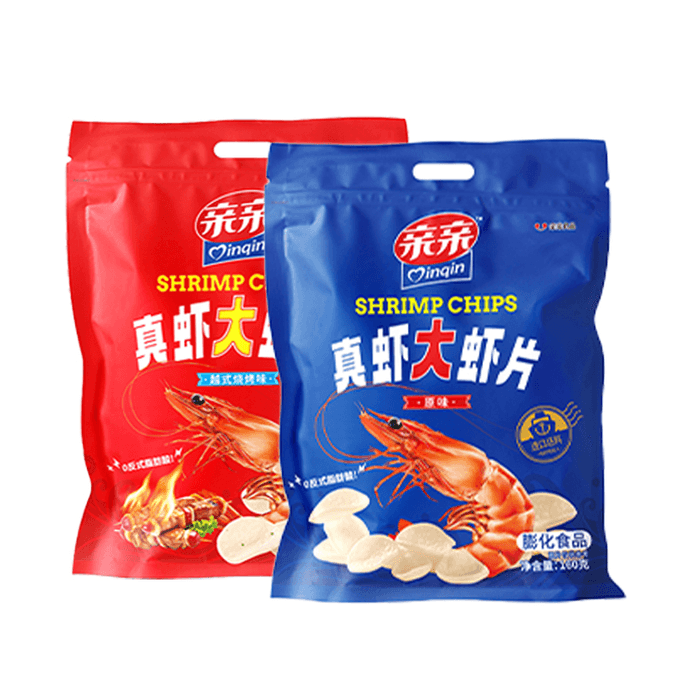 【中国直邮】亲亲真虾大虾片大包装原味办公室宿舍休闲食品160g