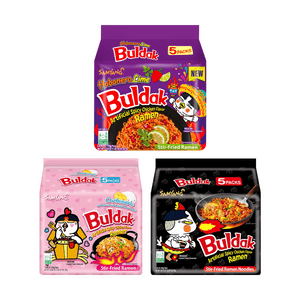 【밸류팩 】 불닭볶음면 - 하바네로 라임맛, 까르보나라맛, 불닭맛, 15팩, 71.4oz