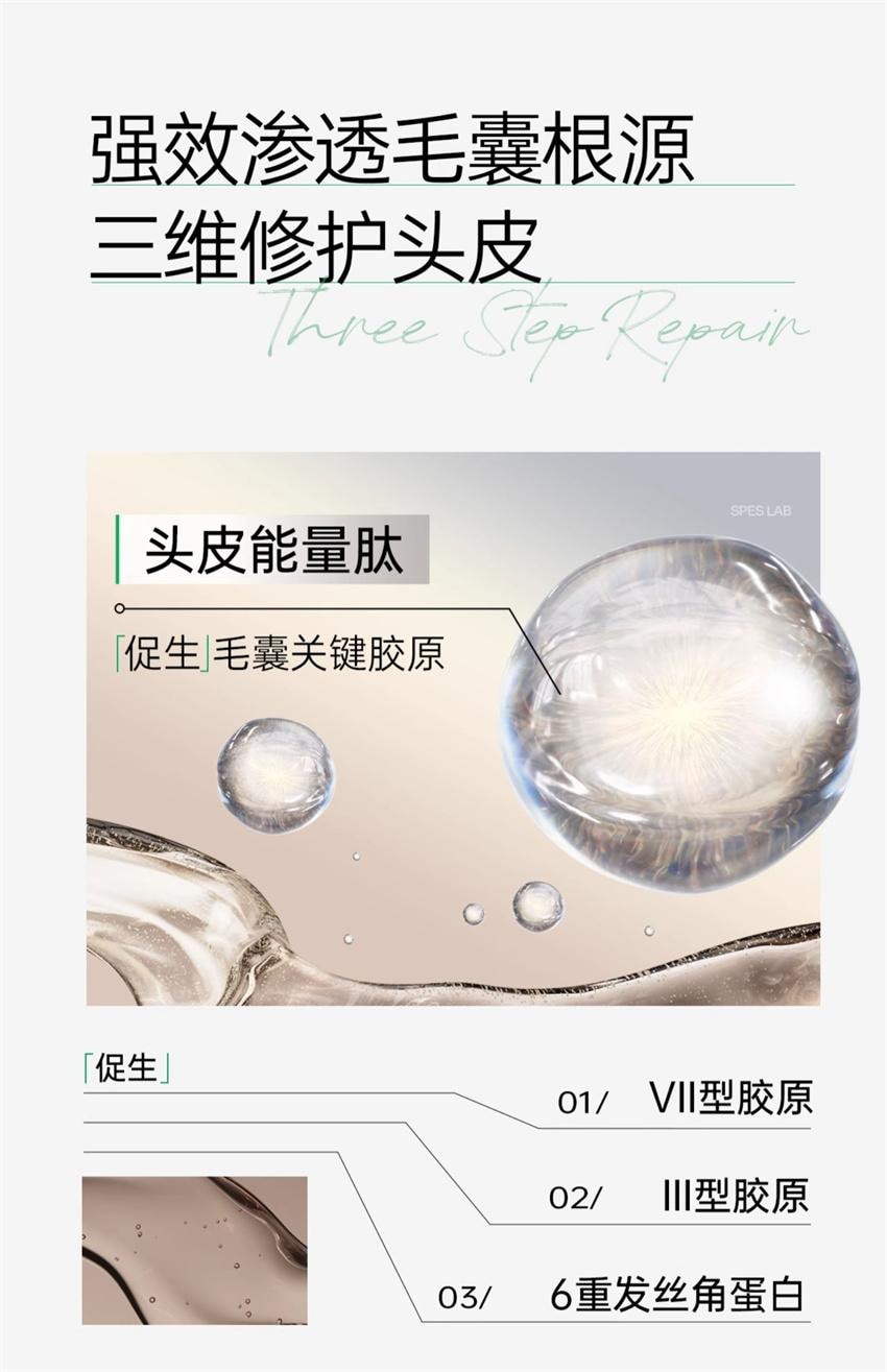 【中国直邮】  诗裴丝 多肽精华蓬松洗发水 控油蓬松去屑止痒洗发露 500ml/瓶【宋佳同款推荐】