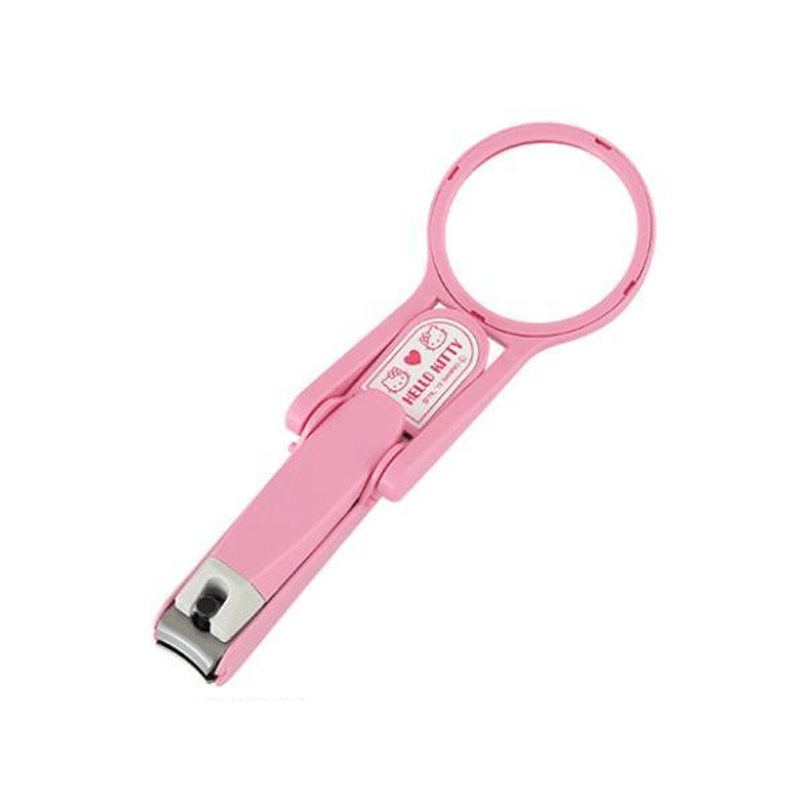 【日本直郵】KAI貝印 Hello Kitty指甲刀 附放大鏡 粉紅色
