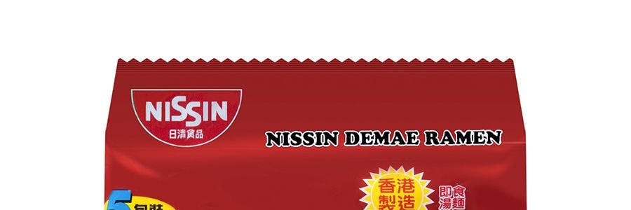 日本NISSIN日清 出前一丁 泡麵 即食湯麵 紅燒牛肉口味 5連包 500g【香港製造】