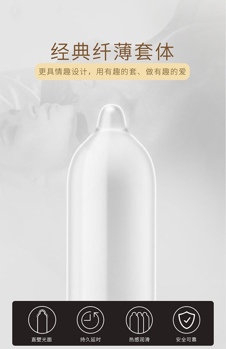 【中国直邮】倍力乐 避孕套金装延时3只装 物理推迟持久安全套