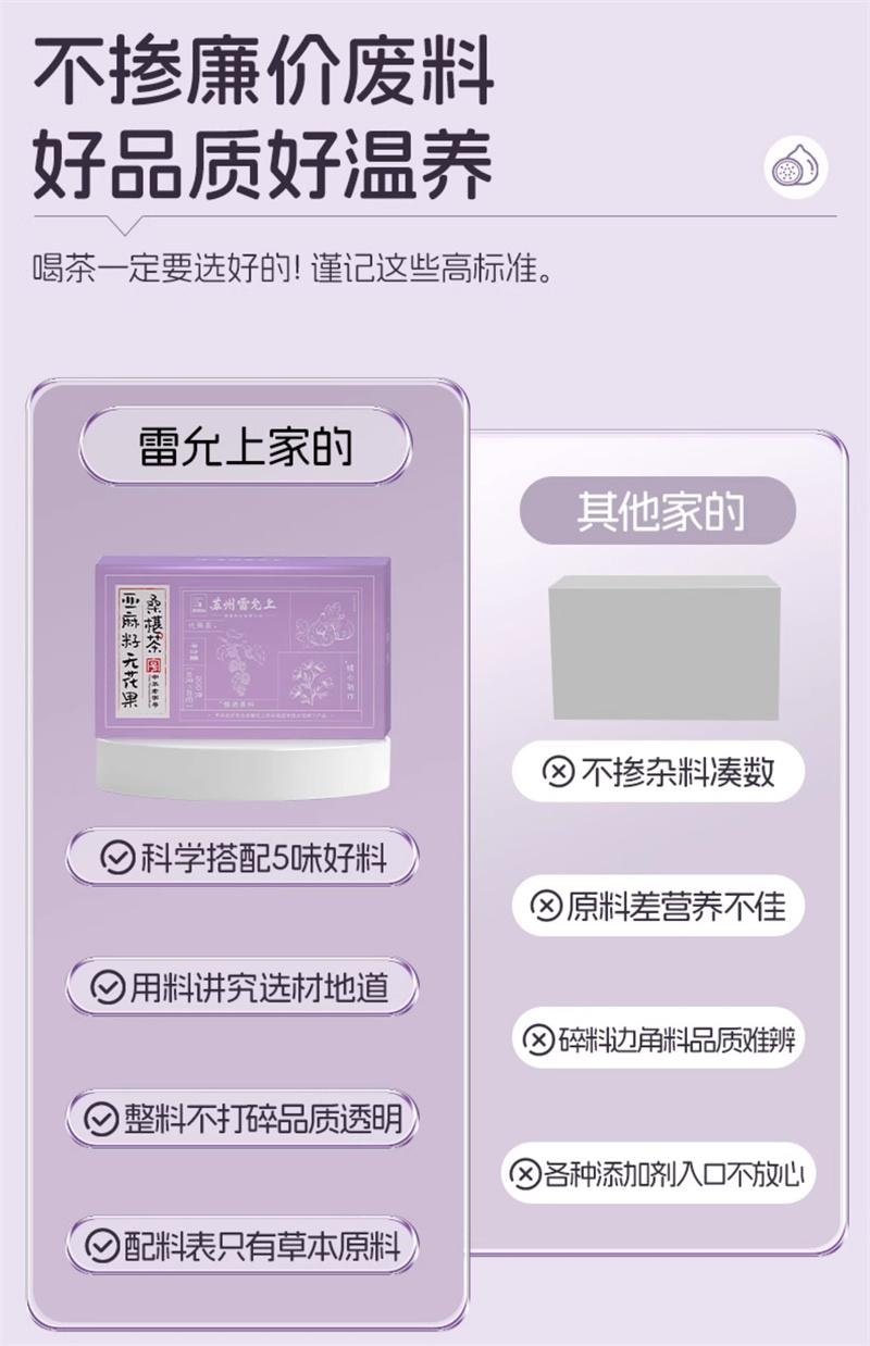【中國直郵】 雷允上 亞麻籽無花果桑椹茶黃體酮養雌茶阿姨不來量少養生茶 200g