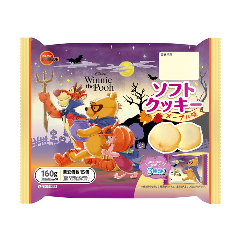 【日本直郵】日本波路夢BOURBON×迪士尼 2022萬聖節限定 鮮奶小餅乾楓糖口味 160g