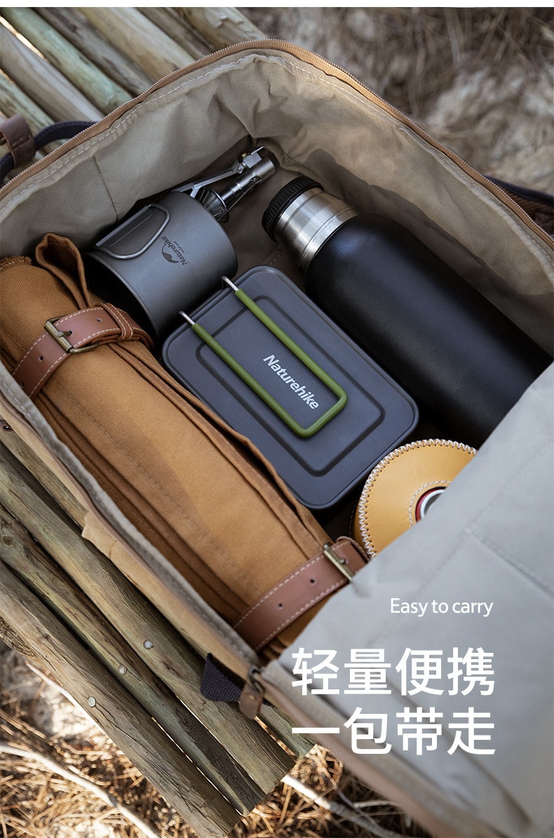 【中國直郵】挪客鋁合金便當戶外便攜可加熱露營露營餐具食盒 深灰色 0.8L