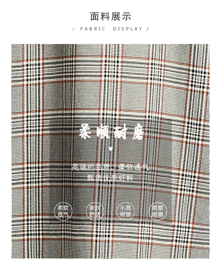 【Designer Style】Grey lattice lotus leaf edge medium and long coats Grey lattice/L