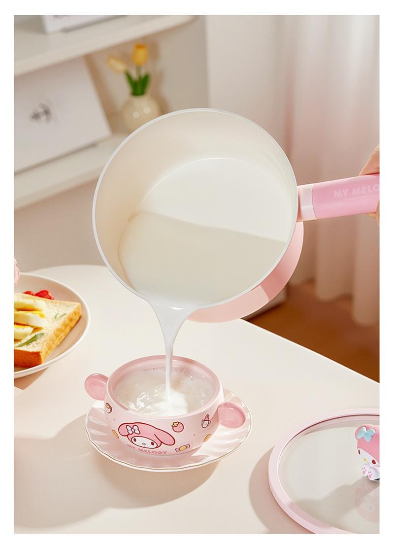 【中國直郵】 Marsica 三麗鷗奶鍋不沾鍋寶寶輔食鍋煎煮多功能泡麵 18.5cm附蓋奶鍋