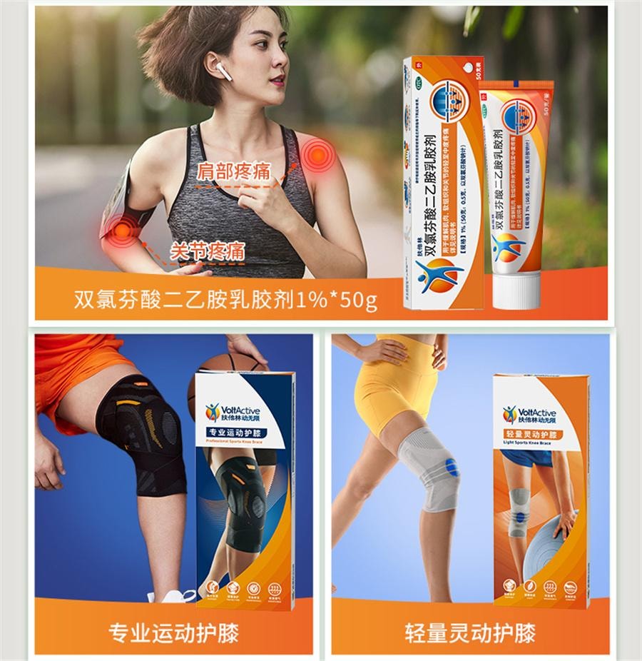 【中国直邮】 扶他林 双氯芬酸二乙胺乳胶剂 软膏肌肉关节疼痛扭伤腰背部损伤关节炎腰痛50g/1盒