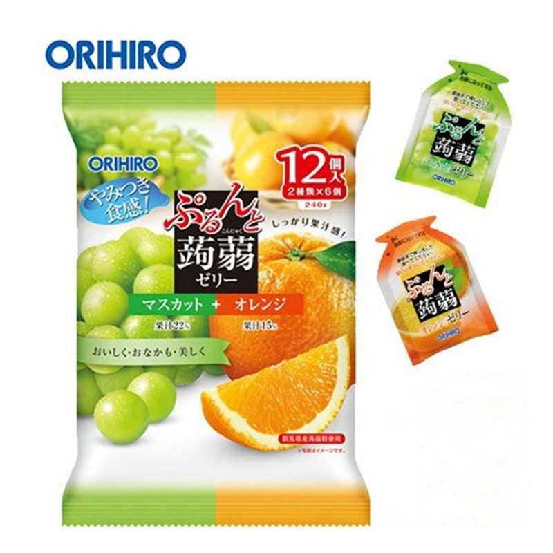 日本ORIHIRO歐力喜樂 青提子香橙口味蒟蒻 12件入 EXP: 08.22