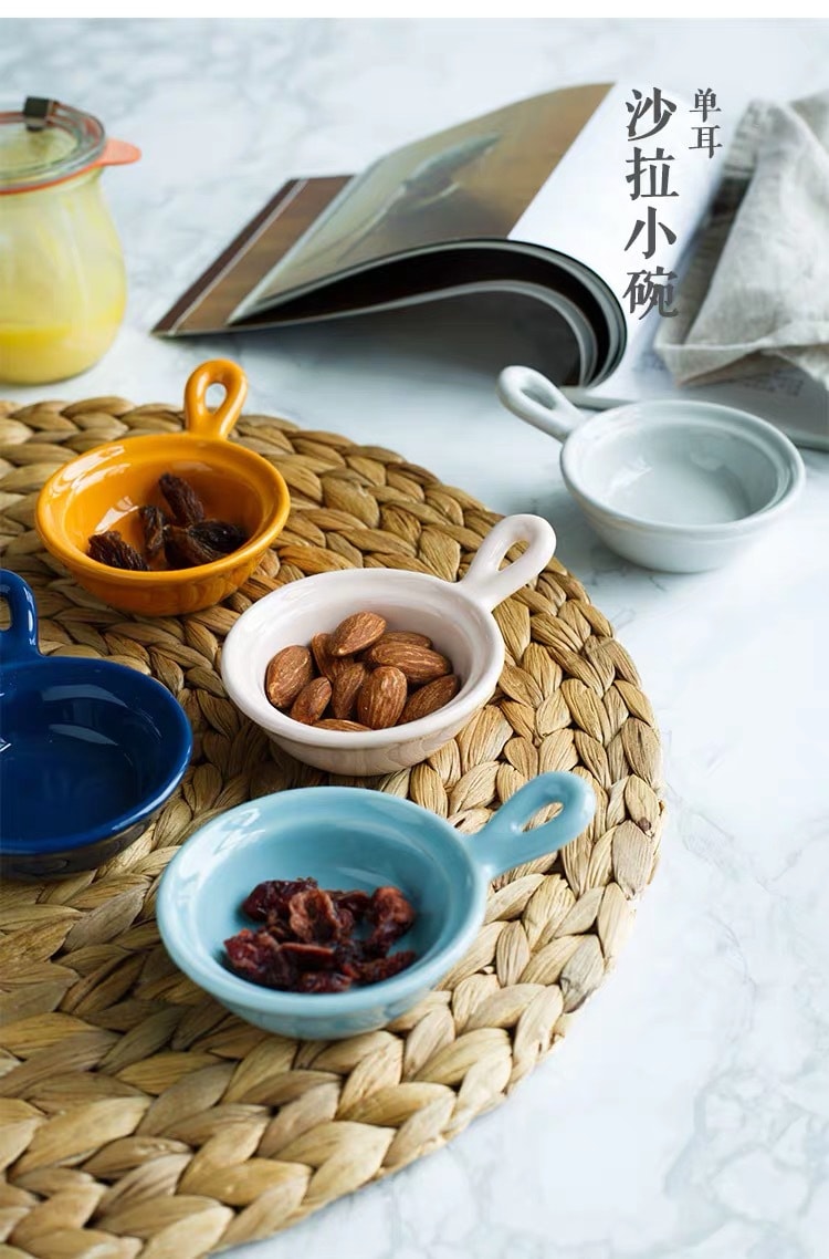 2021LIFE日式酱料碟陶瓷调味醋碟五色素碟 - 一套五个装