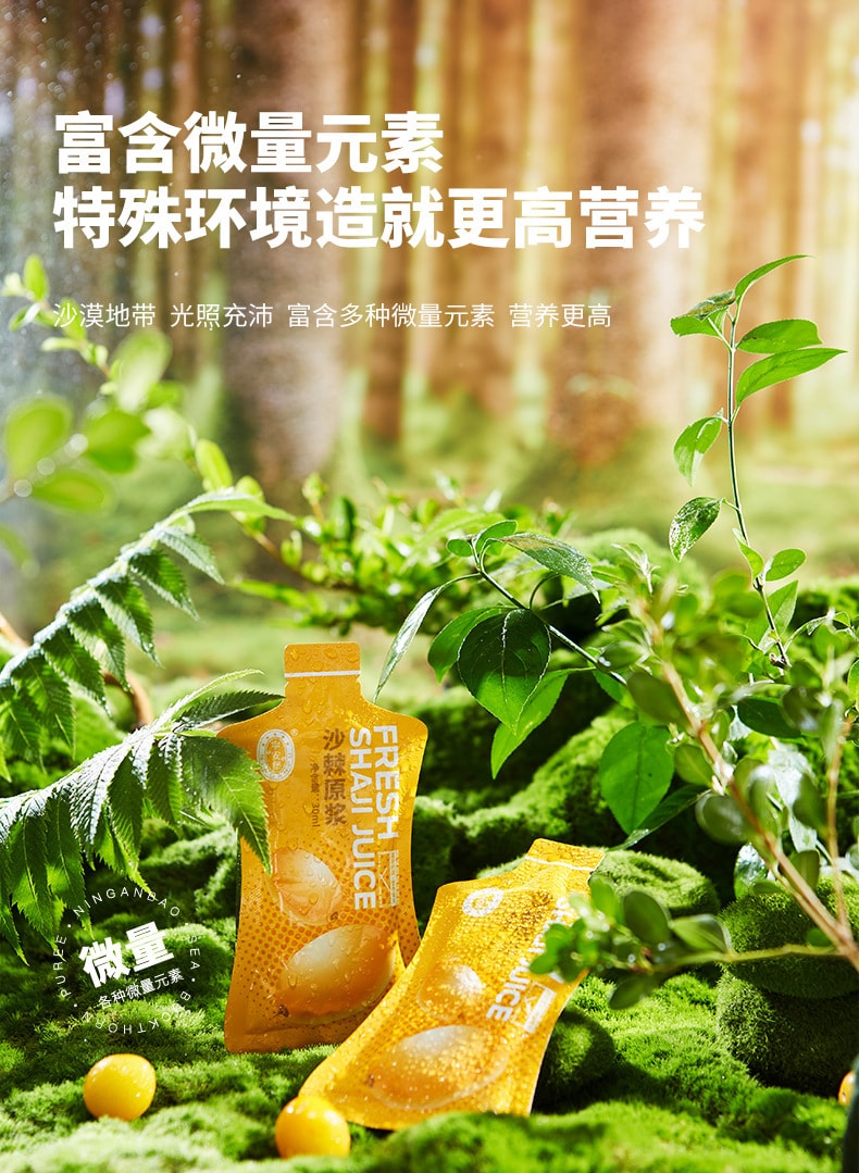 【中国直邮】宁安堡  沙棘原浆鲜榨果汁沙棘原浆  300ml/盒