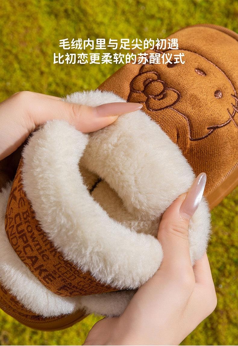 【中国直邮】 FOXTAIL 三丽鸥保暖亲子雪地靴 女式 棉鞋 家居 室内 保暖 秋冬-凯蒂猫 38-39码(内长23cm)1双