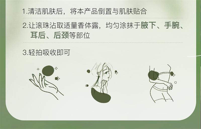【中國直郵】 維特絲 止汗露女腋下淨味乾爽持久留香滾珠香體露走珠止汗男女士 1瓶