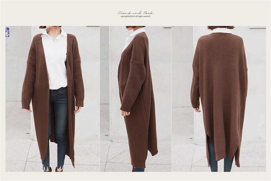 [KOREA] Long Duster Cardigan #Brown One Size(Free) [Free Shipping]