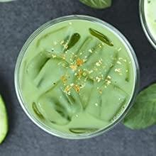 Edible gold leaf drink decoration macha green tea boba