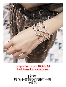 KOREA Layered Chain Circle Necklace #Silver [Free Shipping]