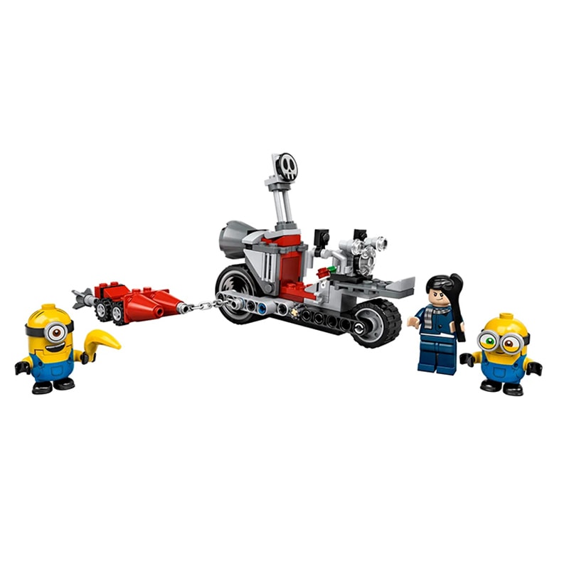 【中国直邮】六一儿童节礼物 LEGO乐高无法阻挡的摩托车追击积木玩具     小黄人系列75549