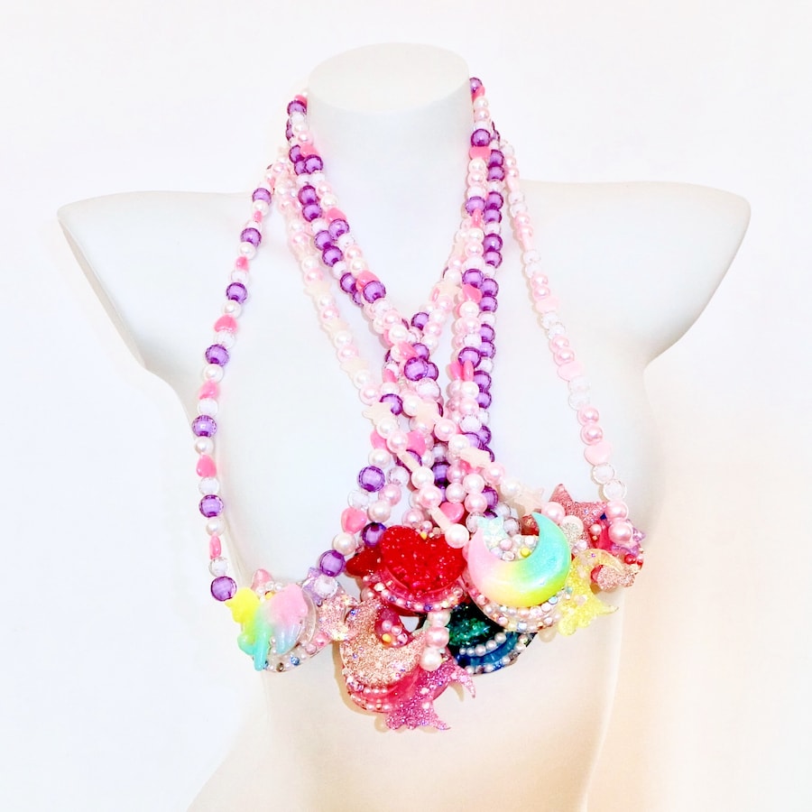 JiaoJiao Rave Cute Crystal LED Pacifier Necklace