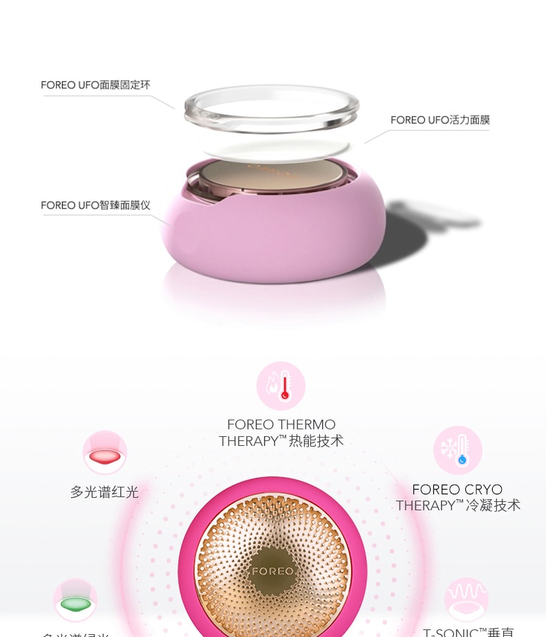 瑞士 FOREO UFO智臻电子美容仪面膜仪 红光蓝光冷凝导入
