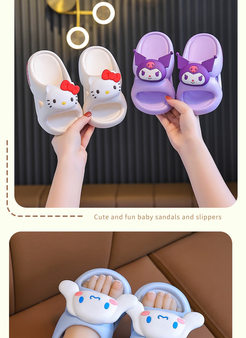 【中國直郵】SANRIO 三麗鷗夏季兒童拖鞋 外穿可愛室內居家浴室洗澡防滑拖鞋-美樂蒂 My Melody 26-27碼 1雙*|預計到達時間3-4週