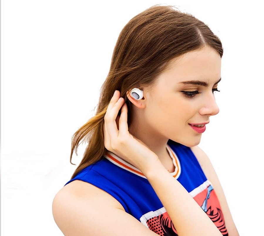 XIAOQCY Mini Bluetooth Earphone #White