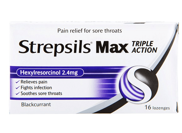 【马来西亚直邮】英国RB STREPSILS使立消 润喉糖 特强镇痛杀菌 黑加仑味 16pcs