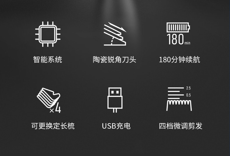 【中国直邮】飞科理发器充电式剪头发 FC5910