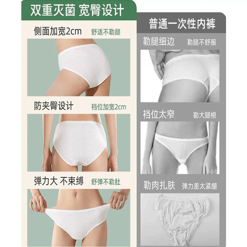  巴迪高 一次性内裤纯棉无菌独立包装日抛短裤M【45kg以下】7条*1包