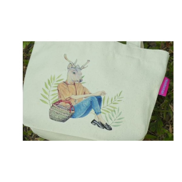 Eco-friendly Reusable Canvas Bag #Reindeer