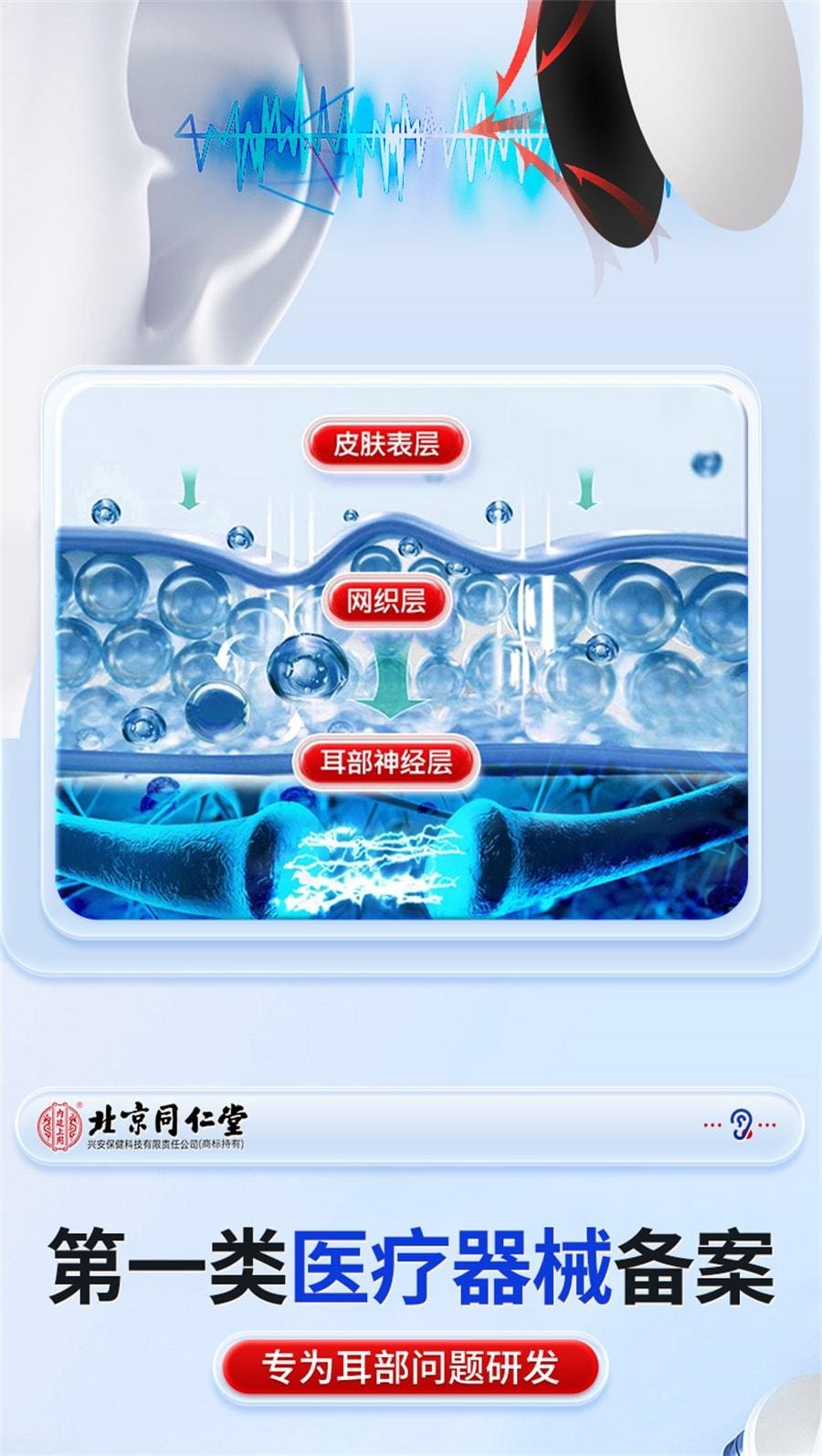 【中国直邮】 北京同仁堂 穴位压力刺激贴 耳部型 神经性耳鸣贴 耳康耳部嗡嗡响专用耳穴位蝉鸣药膏 12贴/盒