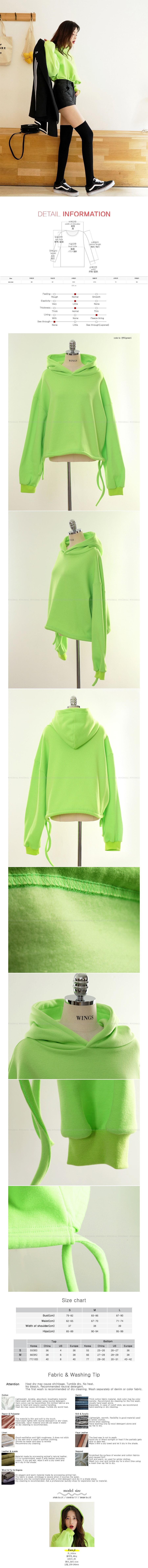 Cropped Hoodie #Light Green One Size(S-M)