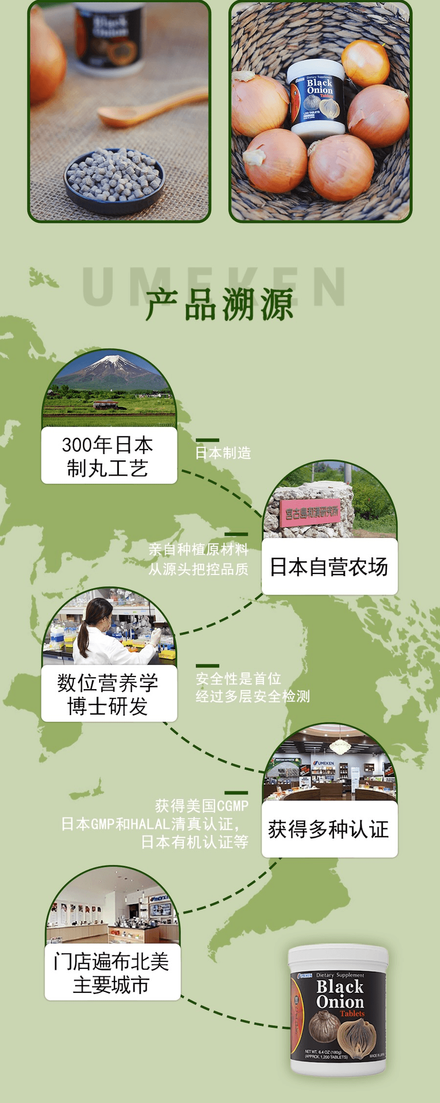 【日本產】UMEKEN 发酵黑洋葱丸  2个月量 【北海道🧅洋葱】【💛富含槲皮素抗氧化】【软化血管✔️降三高✔️】【守护年轻血管】