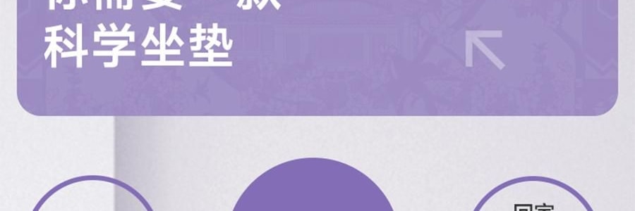 BKT 人體工學護腰坐墊靠背 久坐神器坐姿托 多種椅子適用 加大版丁香紫 422*362*310mm 【楊冪同款 故宮聯名】