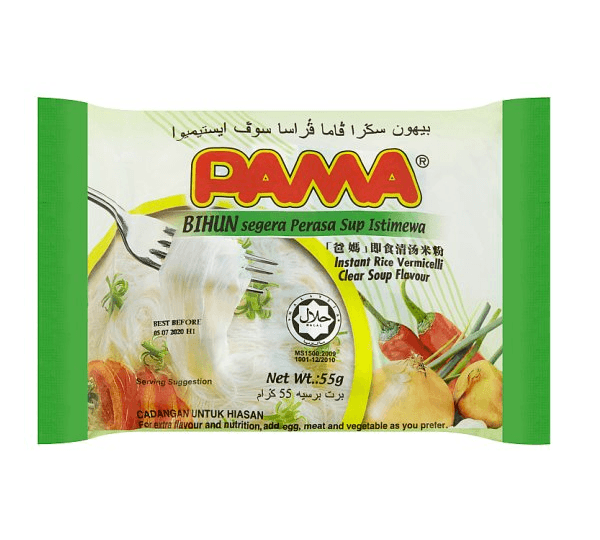 【马来西亚直邮】马来西亚 PAMA爸妈 即食清汤米粉 55gx5包