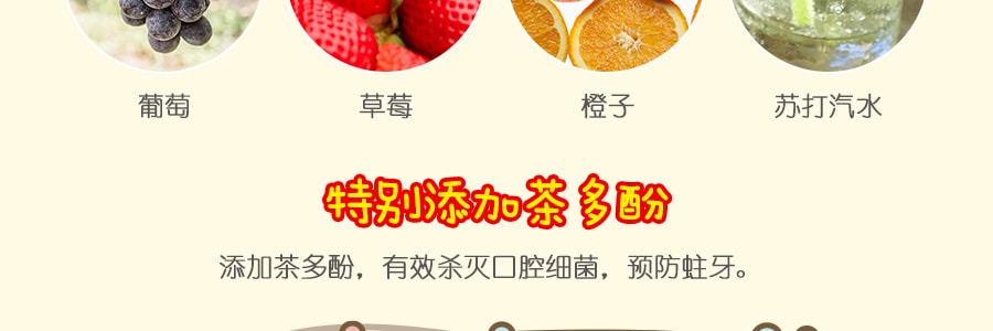 日本FUJIYA不二家 绿茶多酚护齿果汁棒棒糖  128g