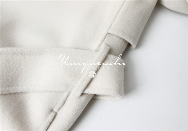 White Australian Wool Double-sided Woolen Coat for Women L