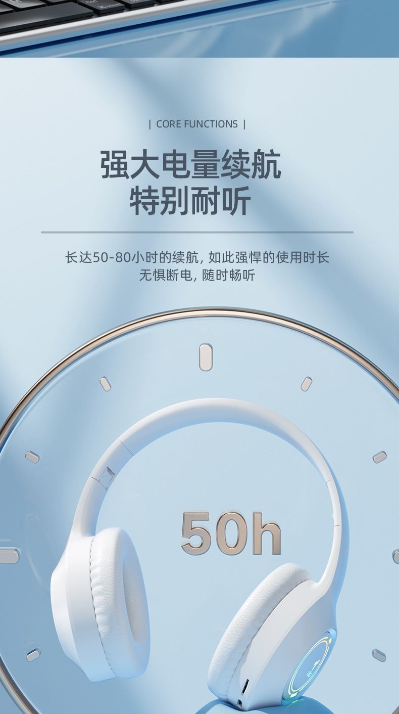 【中國直郵】親太太 頭戴式藍牙耳機5.2無線藍牙耳機可折疊 黑色