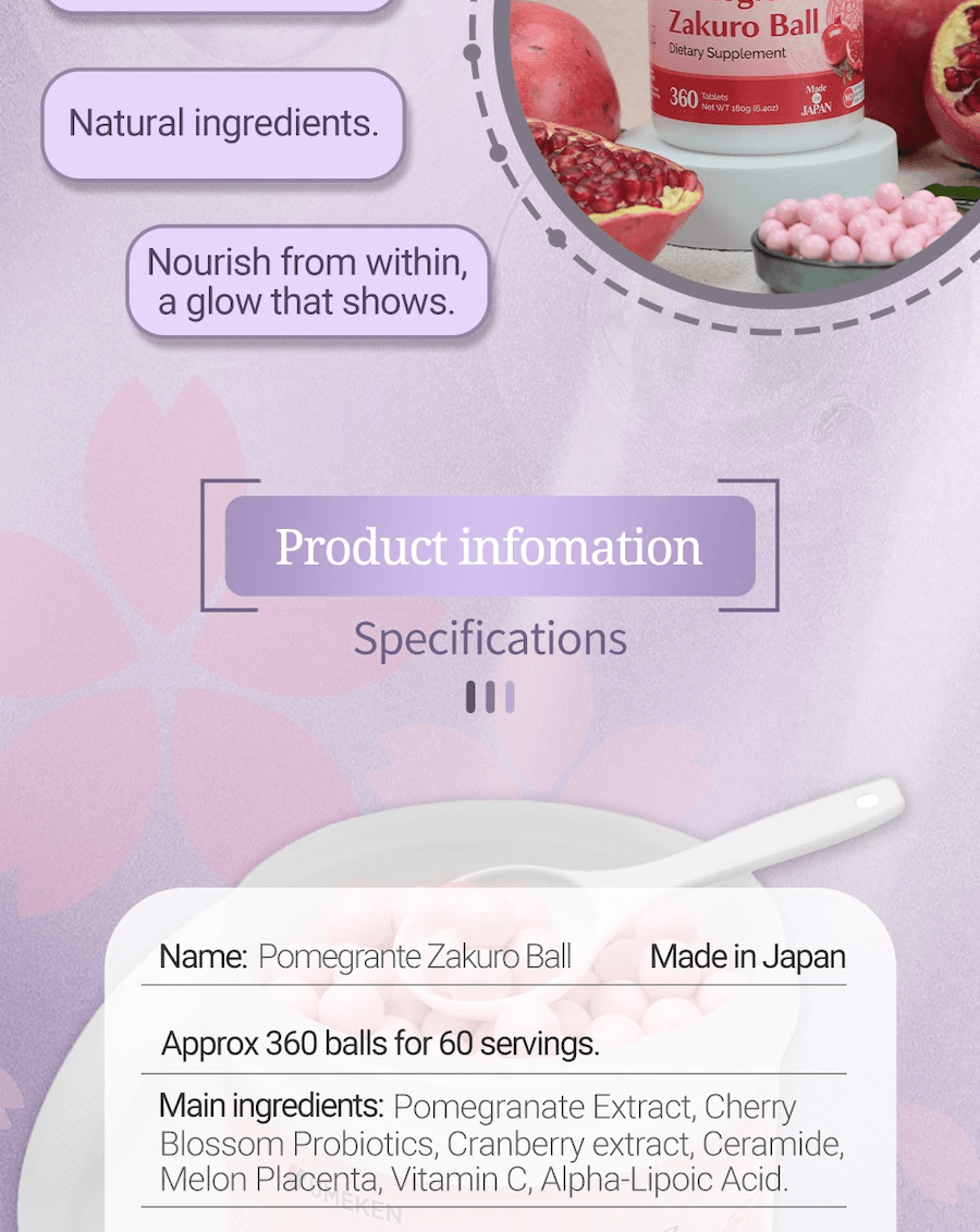 日本 UMEKEN 【 新升等】石榴濃縮丸 2個月量【韓亞航空熱銷機艙免稅商品】【日系🌸咀嚼型小丸子保養更輕鬆】【 內調外養】【 美肌抗老】美容養顏改善氣色提亮膚色】