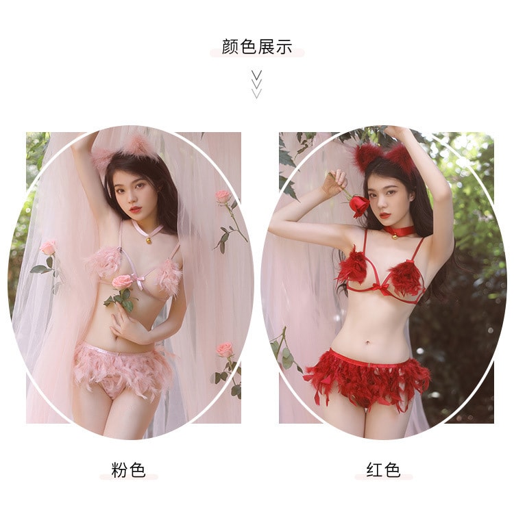 中國 霏慕 性感狐仙套裝 激情透明誘惑調情衣服 紅色均碼