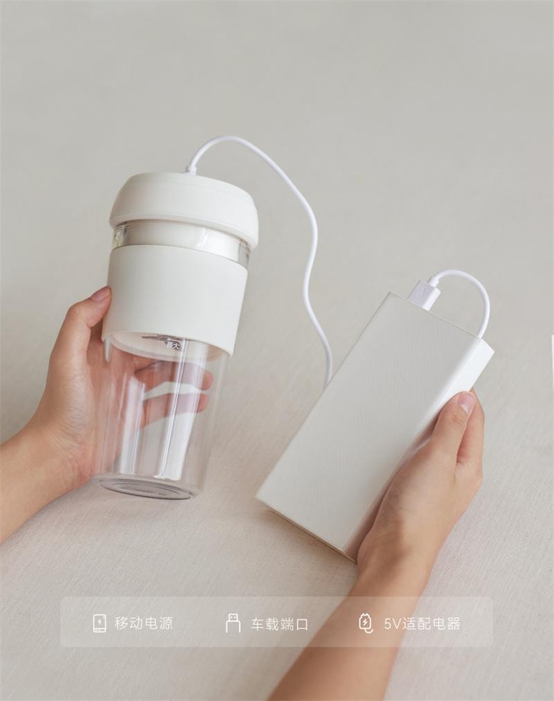 【中国直邮】 OLAYKS 立时榨汁机小型便携式无线充电多功能碎冰果汁机 陶白色 1个装