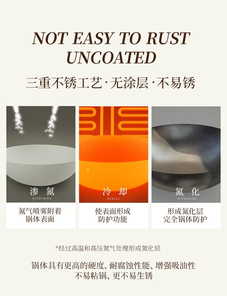 爱仕达 迷你小铁锅 28cm 带盖 无涂层设计 不易锈