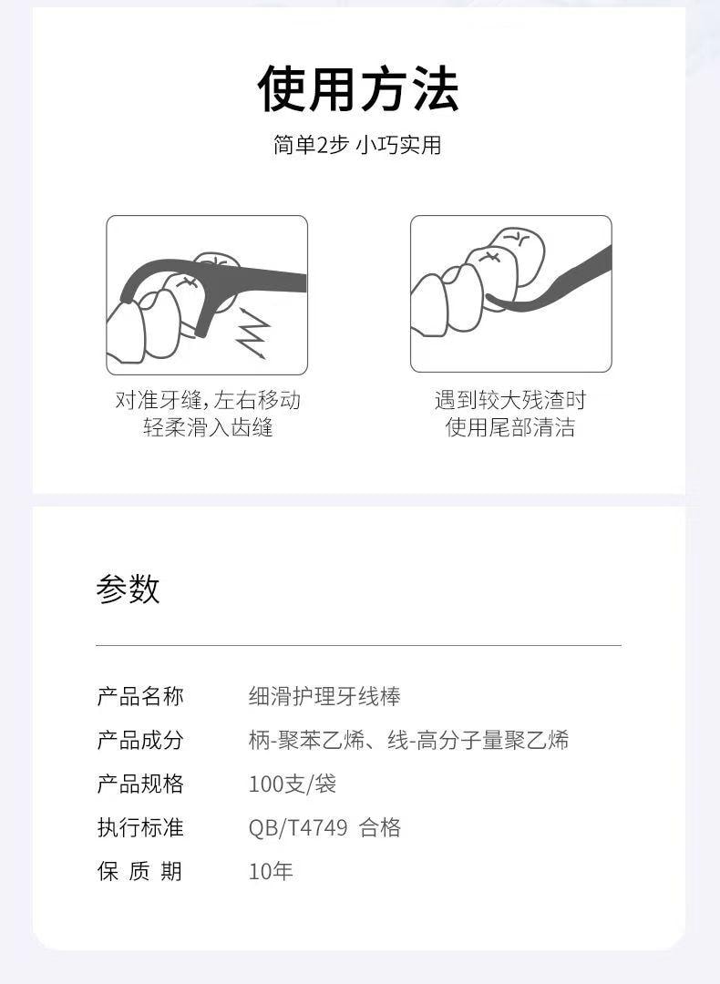 榮俏 高拉力細滑護理牙線棒 贈送輕便牙線盒 110支 輕便易攜 防水防塵