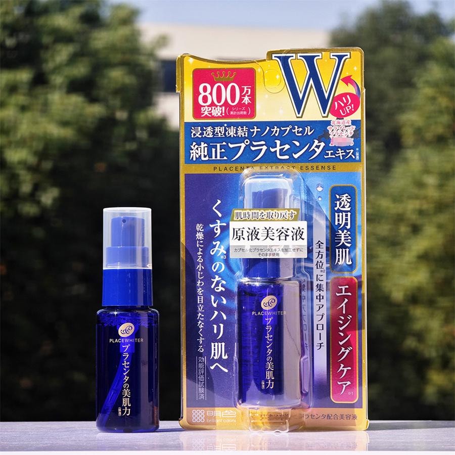 【Expédition directe du Japon】 Essence blanchissante au placenta Meishoku du Japon, sérum raffermissant anti-terne, éclaircit le teint, améliore les ridules 30ml